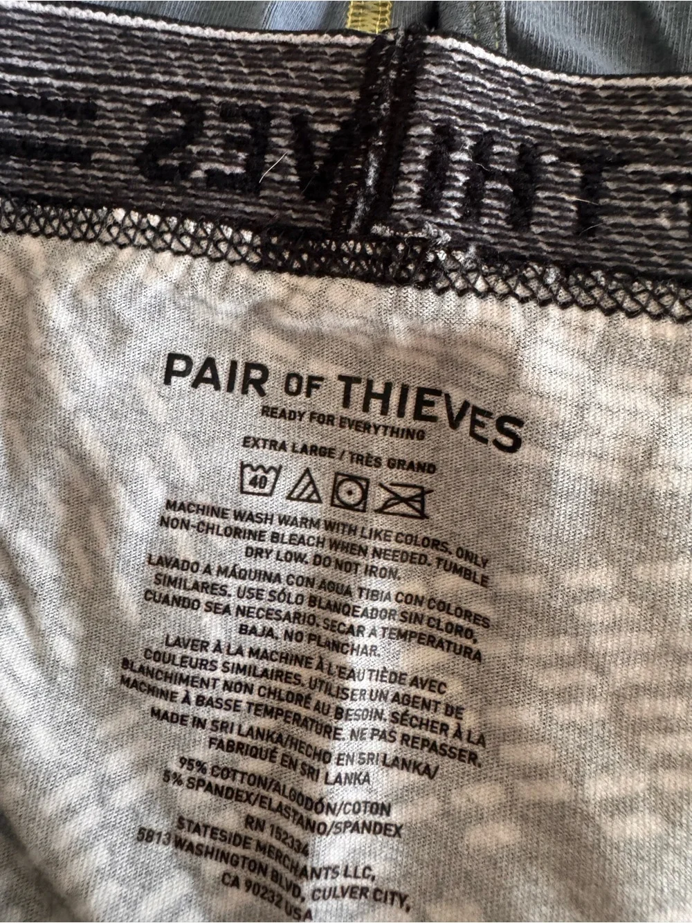 Pair of Thieves 3-Pack Men's Boxer Briefs - Black, Light Blue, Black Pattern XL